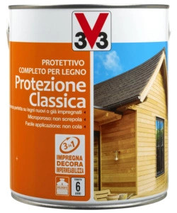 Protettivo completo per legno protezione classica, colore noce medio - 2,5 litri